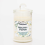 Svietidlá a sviečky - AKCIA - Sviečka zo sójového vosku v skle - Malina & Peper - 14849467_