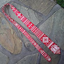 Pánske doplnky - Čičmianska kravata červená - 14848174_
