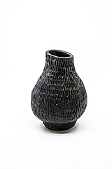 Dekorácie - Váza black MASS čierna so štruktúrou - 14849931_
