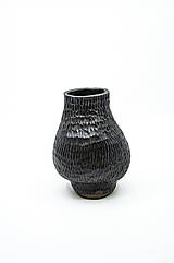 Dekorácie - Váza black MASS čierna so štruktúrou - 14849932_