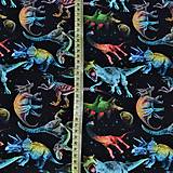 Textil - Teplakovina, digitální tisk Dino blue - 14849565_