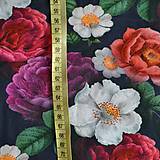 Textil - Úplet digitátní tisk, květy - 14849575_