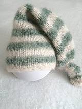 Detské čiapky - Newborn prúžkovaná čiapočka s uzlíkom - 14848691_