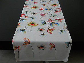 Úžitkový textil - Štóla - Kvety ako maľované - 14851833_