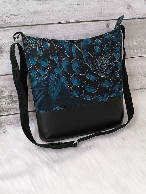 Kabelky - Crossbody (Petrolejový kvet) - 14852393_