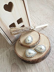 Galantéria - Štrasove ozdobné kamienky  perleť 10x14mm - 14852394_
