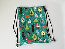 Detské tašky - Detský batoh, zvieratká na zelenej - 14851430_