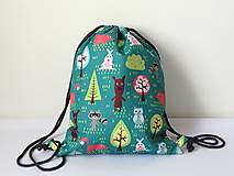 Detské tašky - Detský batoh, zvieratká na zelenej - 14851434_