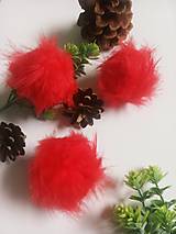 Dekorácie - Pierkové vianočné gule červené - 14851260_