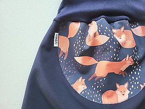 Detské oblečenie - Softshellky "foxes on blue" - 14851529_