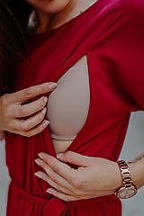 Oblečenie na dojčenie - Elegantný overal na dojčenie – bordový - 14853197_