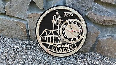 Hodiny - Drevené nástenné hodiny - Spišské Vlachy - 14855686_