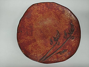 Nádoby - Keramický tanier veľký tehlový - 14854783_