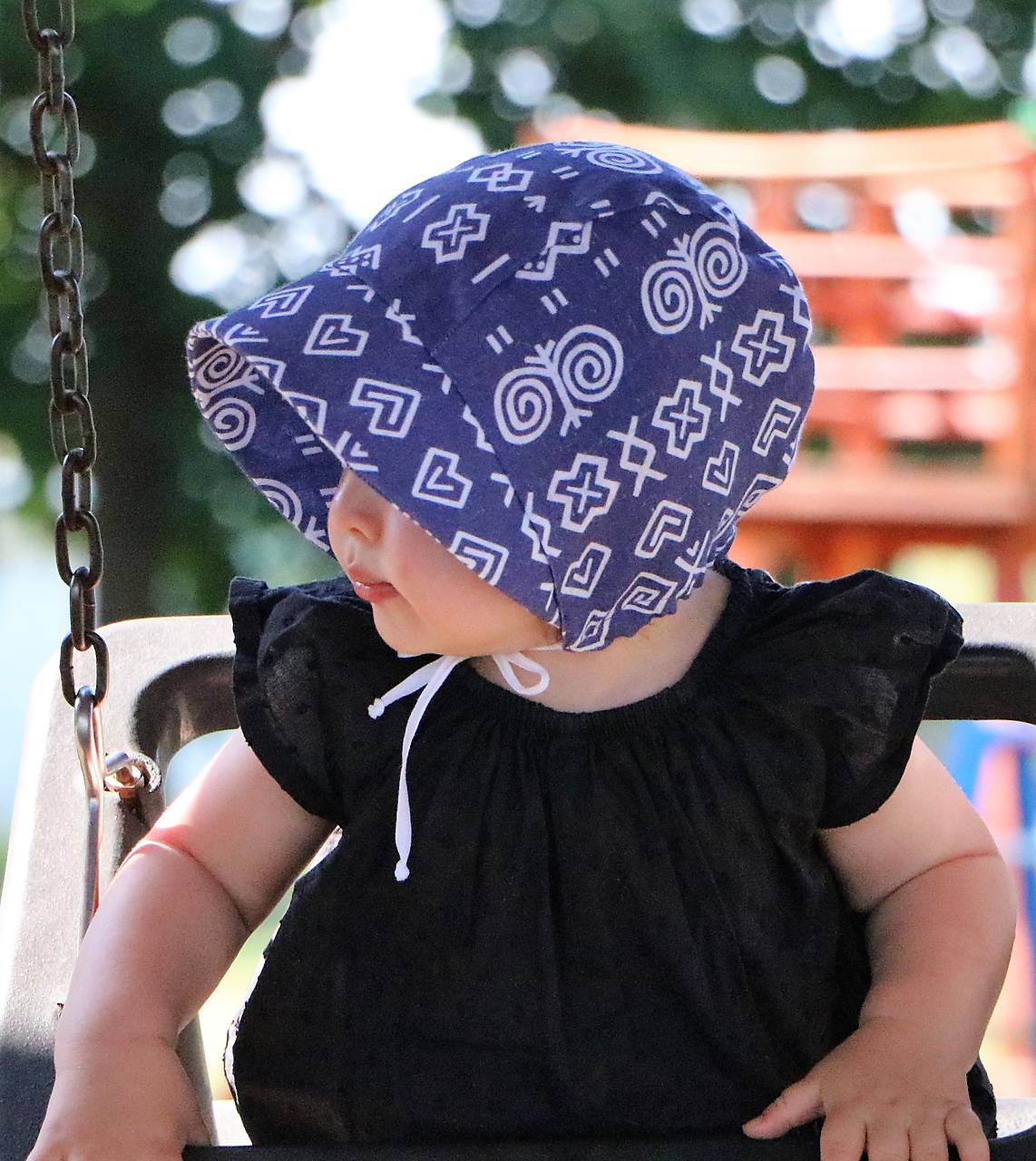 Letný detský ľanový čepiec Čičmany