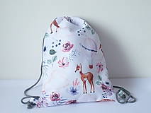 Detské tašky - Detský batoh, srnky na bielej - 14858506_