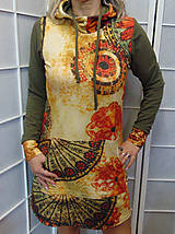 Šaty - Mikinové šaty s kapucí - mandaly S - XXXL - 14857707_