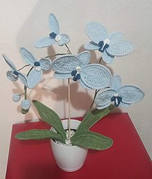 Dekorácie - Háčkovaná Orchidea modrá - 14858795_