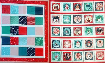 Textil - Adventný kalendár Merry & Bright - panel - 14861236_