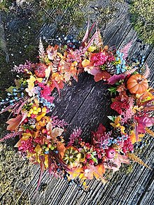 Dekorácie - Jesenný 40 cm veniec - 14862587_