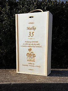 Dekorácie - Darčeková krabica na víno dvoj obal 2x0,75l výroba na mieru - 14860865_