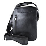 Pánske tašky - Luxusná kožená etuja z hovädzej kože, hladká lesklá koža, čierna farba - 14859651_