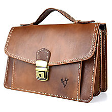 Iné tašky - Luxusná kožená etuja, viacúčelové púzdro, ručne natieraná v hnedej farbe - 14859560_