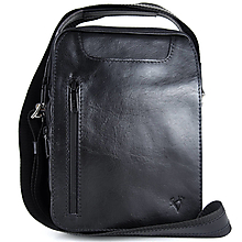 Pánske tašky - Luxusná kožená etuja z hovädzej kože, hladká lesklá koža, čierna farba - 14859646_