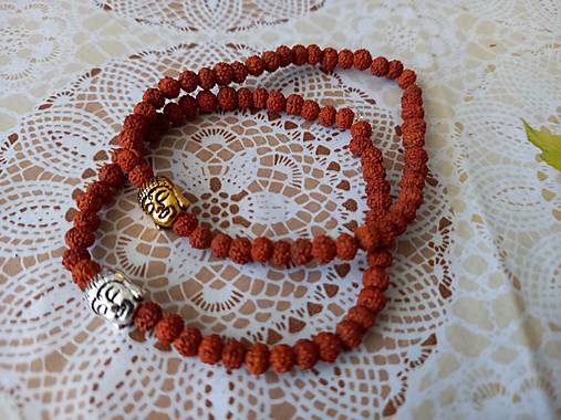 Náramky - Náramok RUDRAKSHA zlatý budha - 14861622_