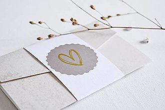 Papiernictvo - Obálka na peniaze - srdce (Sivá) - 14864630_