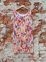 Šaty - Šaty - květy na meruňkové - velikost M - MAXI SLEVA:) - 14864690_