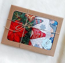 Úžitkový textil - Set 3 vianočných utierok v darčekovom balení. - 14865597_