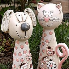 Svietidlá - Mačka a psík ružovo biele - 14864250_