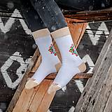 Ponožky, pančuchy, obuv - (F19) Ponožky Ľudové srdiečka - 14863715_