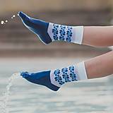 Ponožky, pančuchy, obuv - (F30) Ponožky modrý folk - 14863834_