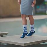 Ponožky, pančuchy, obuv - (F30) Ponožky modrý folk - 14865712_