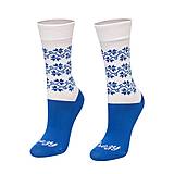 Ponožky, pančuchy, obuv - (F30) Ponožky modrý folk - 14865714_