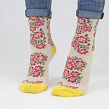 Ponožky, pančuchy, obuv - (F12) Ponožky Žltý kvietok - 14863824_