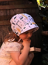 Detské čiapky - Letný detský ľanový čepiec autá - 14868641_