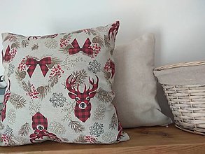 Úžitkový textil - Vankúš  vianočný jelenček - 14867527_
