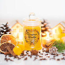 Svietidlá a sviečky - Sviečka zo 100% včelieho vosku v skle - Vianočná Štrúdľa - 14867836_