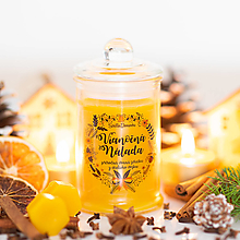 Svietidlá a sviečky - AKCIA - Sviečka zo 100% včelieho vosku v skle - Vianočná Nálada - 14867863_