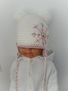 Detské čiapky - Detská zimná čiapočka VLOČKA (2 brmbole) - 14867799_