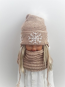 Detské čiapky - Detský zimný set VLOČKY - 14867818_