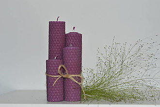 Svietidlá a sviečky - Fialové adventné sviečky-7,9,12,14 cm - 14867308_