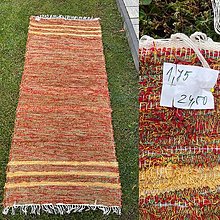 Úžitkový textil - Ručne tkaný bavlnený koberec z pucvoly - 14867363_