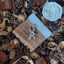 Svadobné pierka - Vintage pierko s purpurovou ružou 500033 - 14866099_
