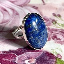 Prstene - Lapis Lazuli Ag925 Ring / Strieborný výrazný prsteň s lazuritom - 14869776_