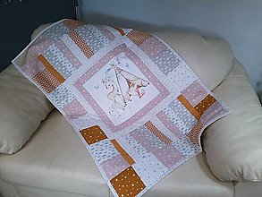 Detský textil - Pastelová deka so srnkou - 14869455_