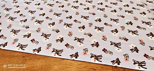 Textil - Úplet - Srnky  - cena za 10 centimetrov (Ružová) - 14870116_
