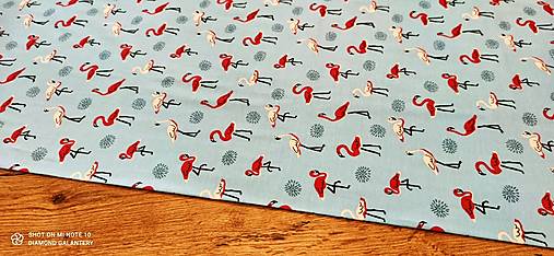 Textil - Úplet - Plameniaci - cena za 10 centimetrov - 14870177_